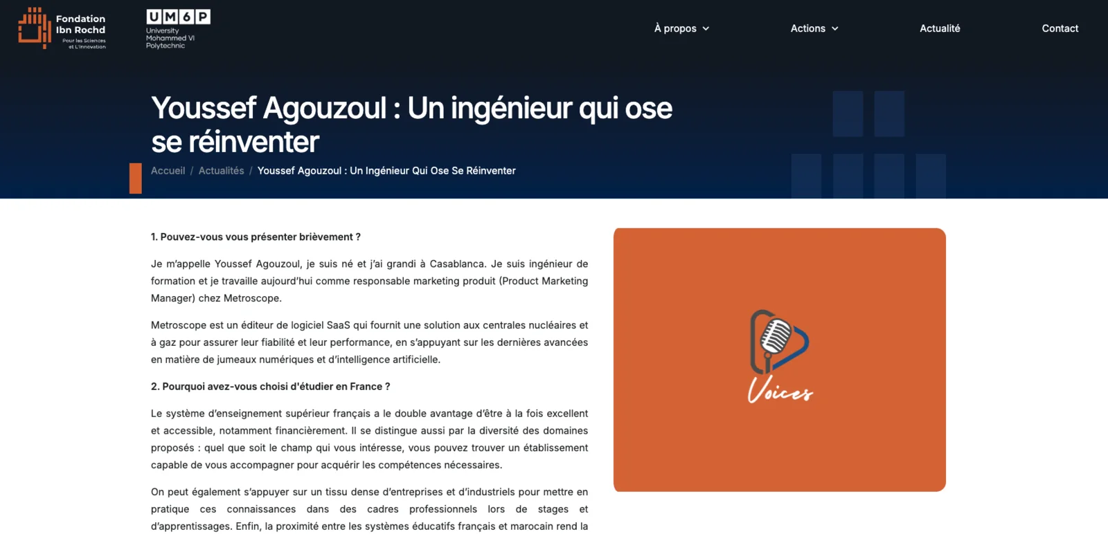 FIRSI interview page titled An engineer who dares to reinvent himself.
